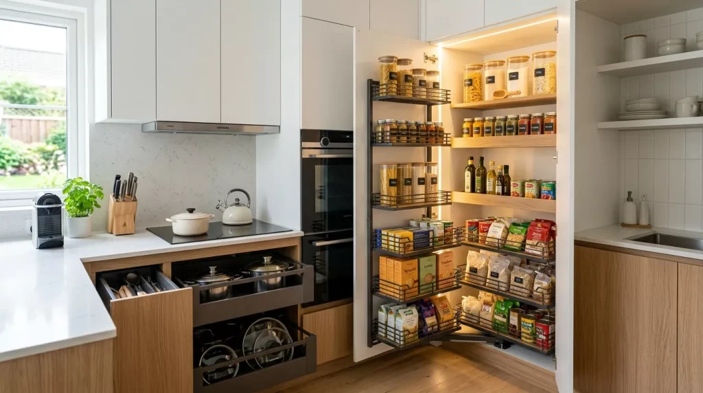 compact kitchen smart corner pantry 202606010319 6a1cb3fc4133a