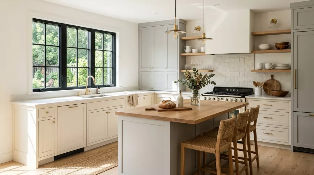 15 Paint Kitchen Cabinets Ideas | That Save You Thousands 4 gray and cream kitchen cabinets 202605130203 6a03959ae06e8