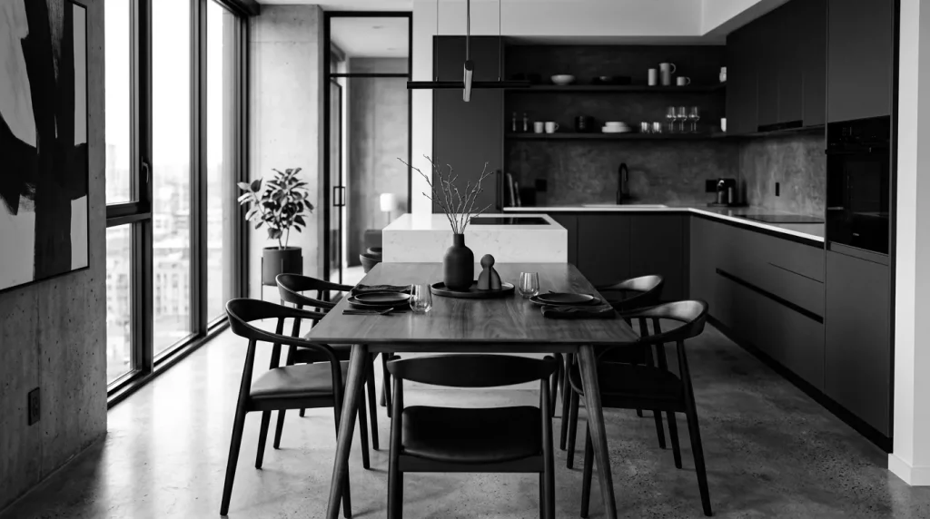 black white kitchen table setup 202605272147 1 6a1720151ae0d