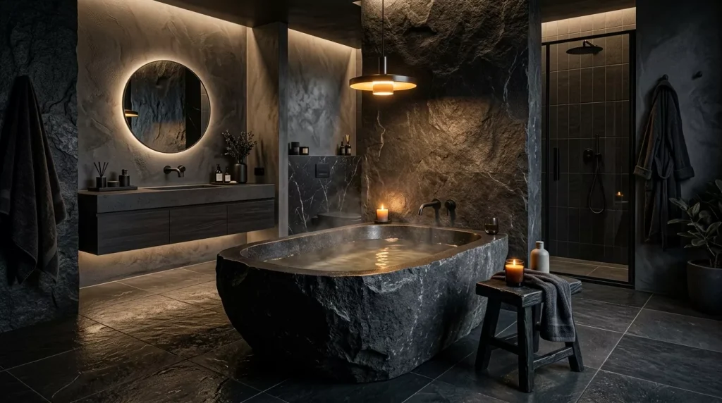 luxury dark bathroom black bathtub 202605272200 6a17236a360b0