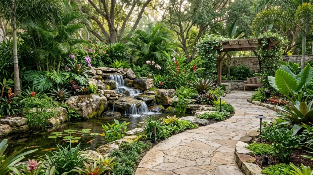 luxury garden with waterfall 202606010108 6a1c959dbe677