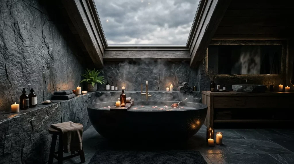 moody bathroom with skylight 202605292306 6a19d5e1b7adb