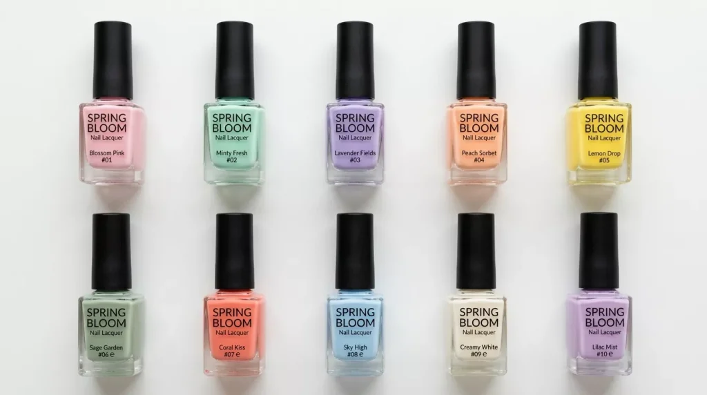 nail polish bottles arranged grid 202605130412 6a03b42fc2225