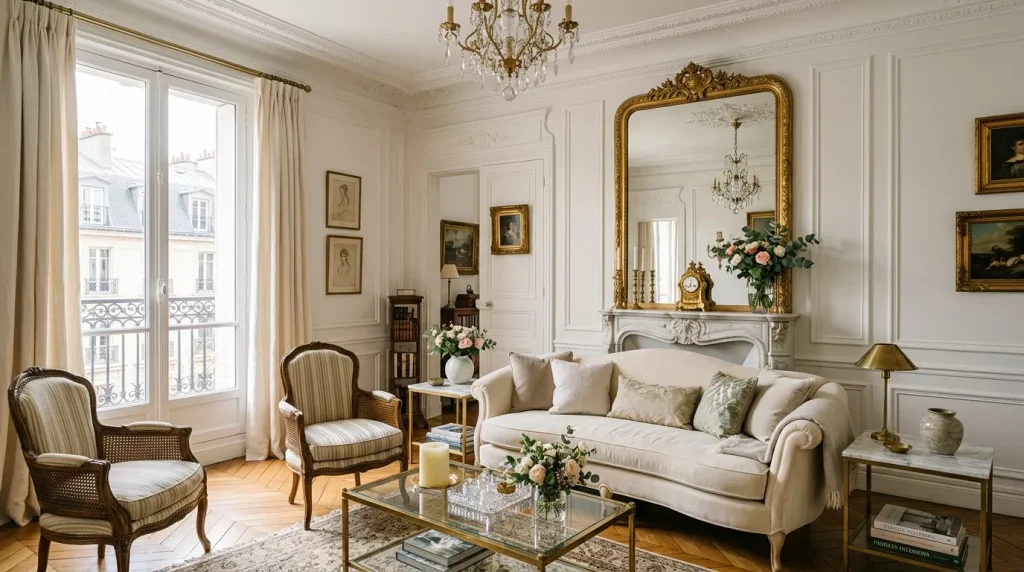 Chic Living Room Design Ideas for Every Style 4 parisian living room cream sofa 202605211210 6a0eb022d72be