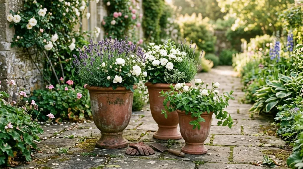 three urns with plants garden 202605121018 6a02b82fe13f1 1
