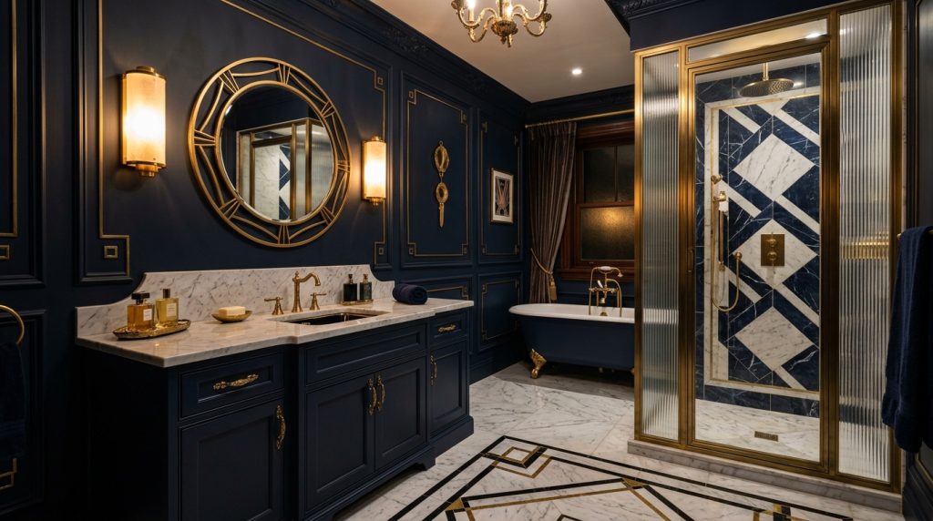 Art Deco bathroom navy walls 202606020012 1