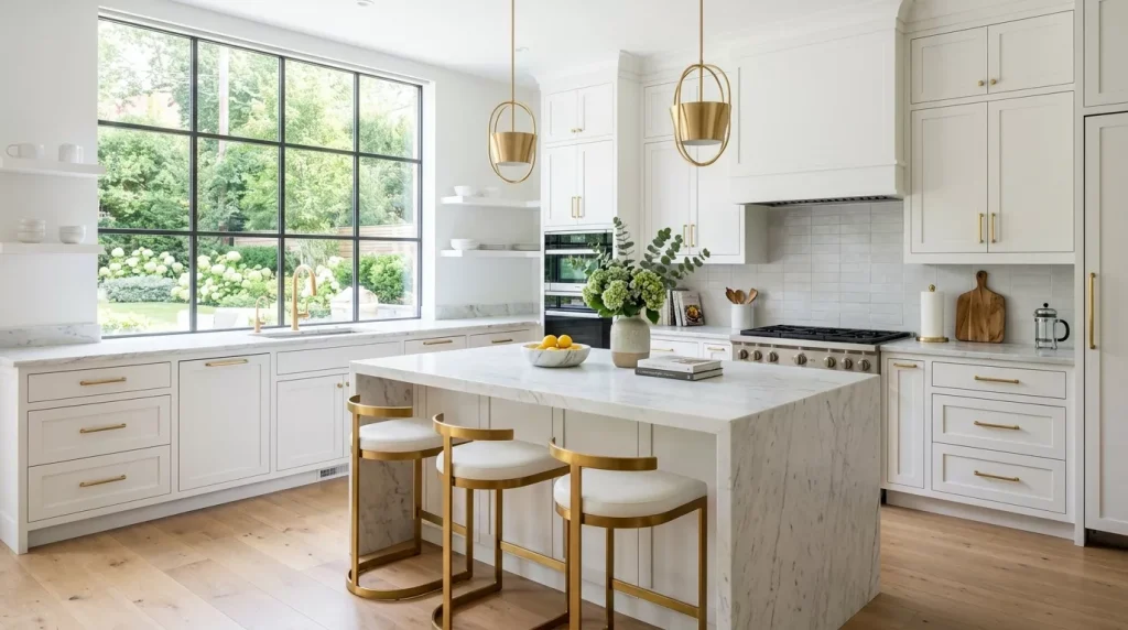 All White Home Decor Ideas: Style Every Room Right 2 all white kitchen marble counter 202606121508 6a2bdaf01e79b