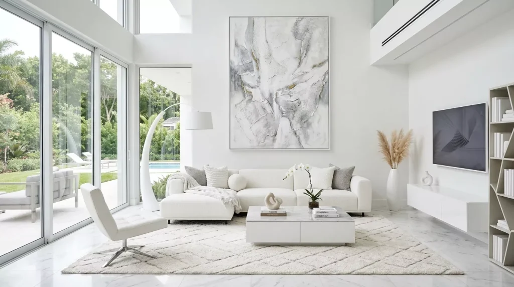 All-White Living Room Ideas: Design Tips & Inspiration 6 all white living room modern art 202606121443 6a2bd4fe3625a