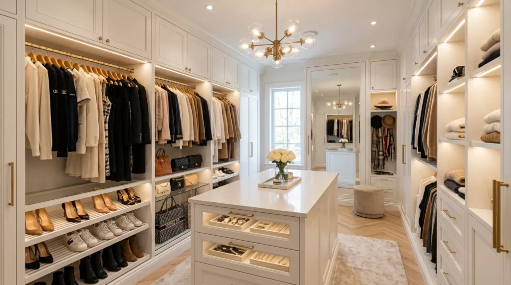 All White Home Decor Ideas: Style Every Room Right 15 all white walk in closet storage 202606121508 6a2bdaec0592f
