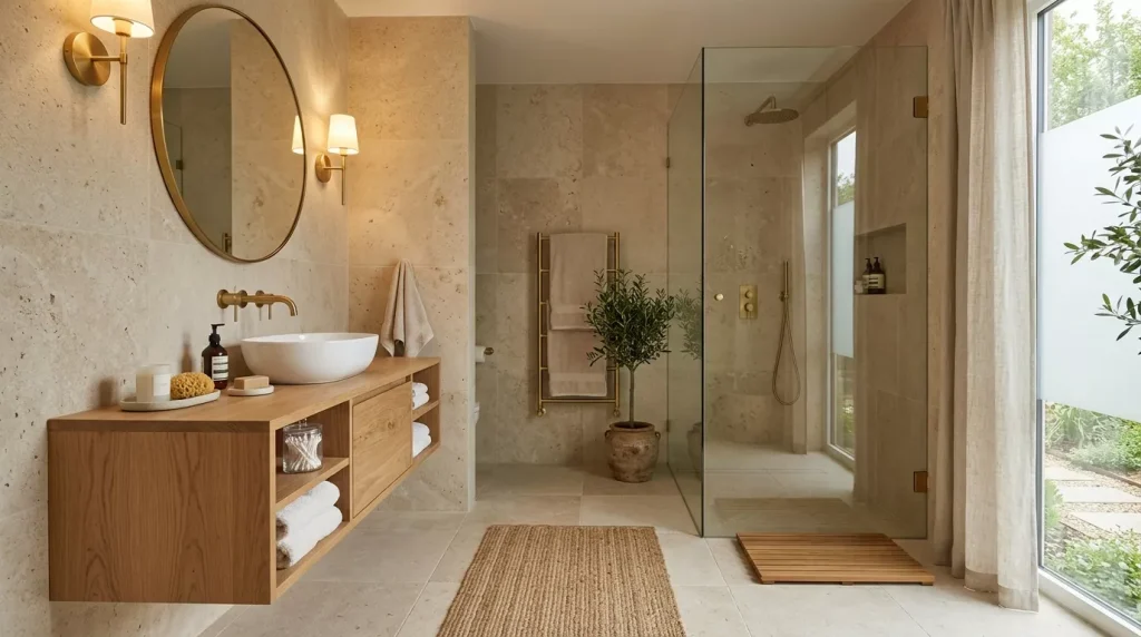 bathroom with limestone walls va 202606060016 6a2320c53d256