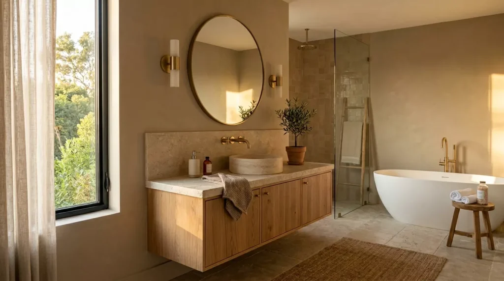 bathroom with wood cabinetry 202606172248 6a32de2549ff7