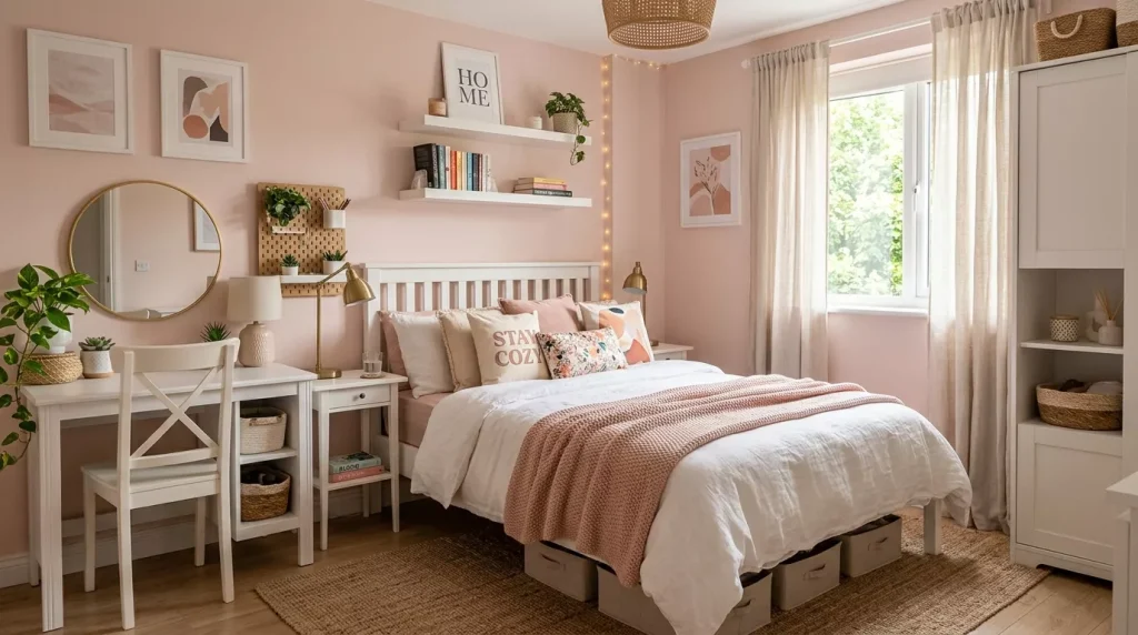 Blush Pink Bedroom Aesthetic Ideas for a Dream Space 10 bedroom makeover compact layout 202606162355 6a319c54b5bfc