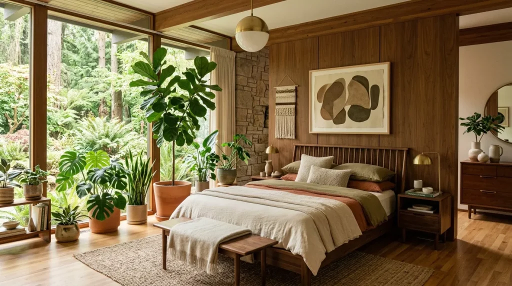 Mid-Century Modern Bedroom Ideas to Transform Your Spacee 2 bedroom with indoor plants 202606091550 6a27f07b2d127
