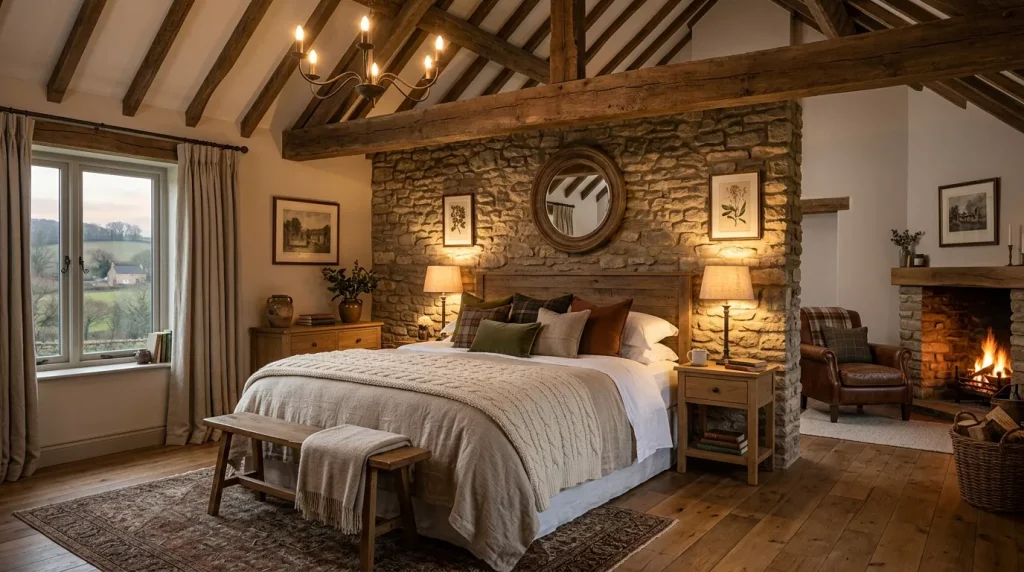 bedroom with wooden beams stone 202606071548 6a254cea393d0
