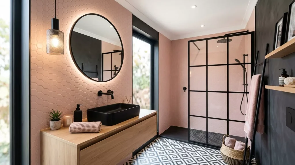 Blush Pink Bathroom Ideas for a Chic, Timeless Look 4 blush pink bathroom matte black 202606091615 6a27f5f345351