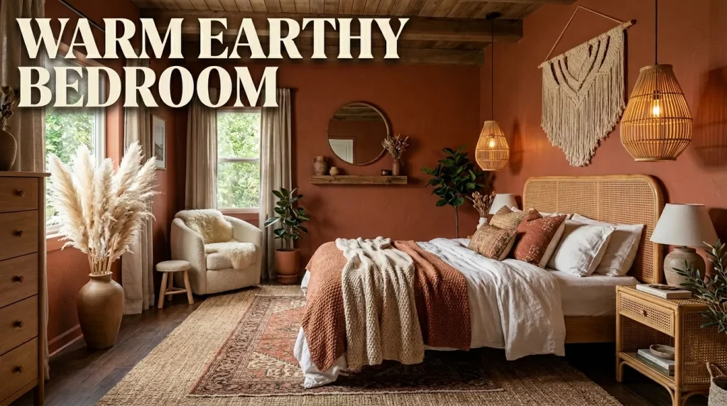 boho bedroom with terracotta walls 202606172223 6a32d878ac853