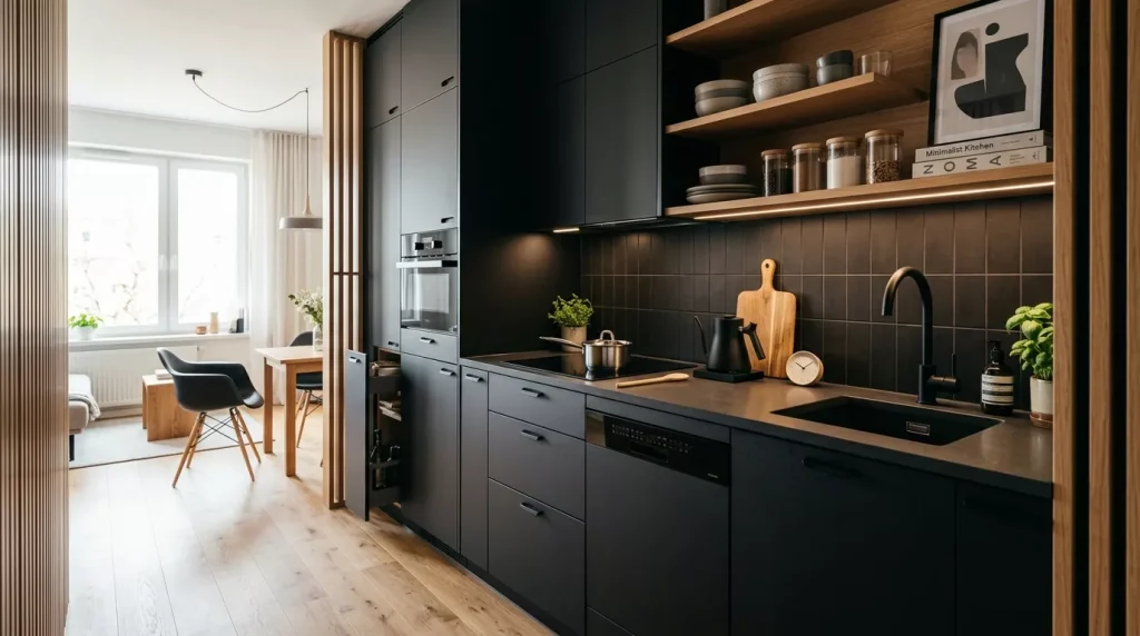 compact black kitchen design 202606122112 6a2c30296dfae