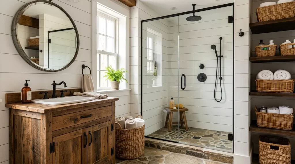 Walk In Shower Ideas to Upgrade Your Bathroom 11 cozy farmhouse walk in shower with 202606302240 6a43ffe13a1f3