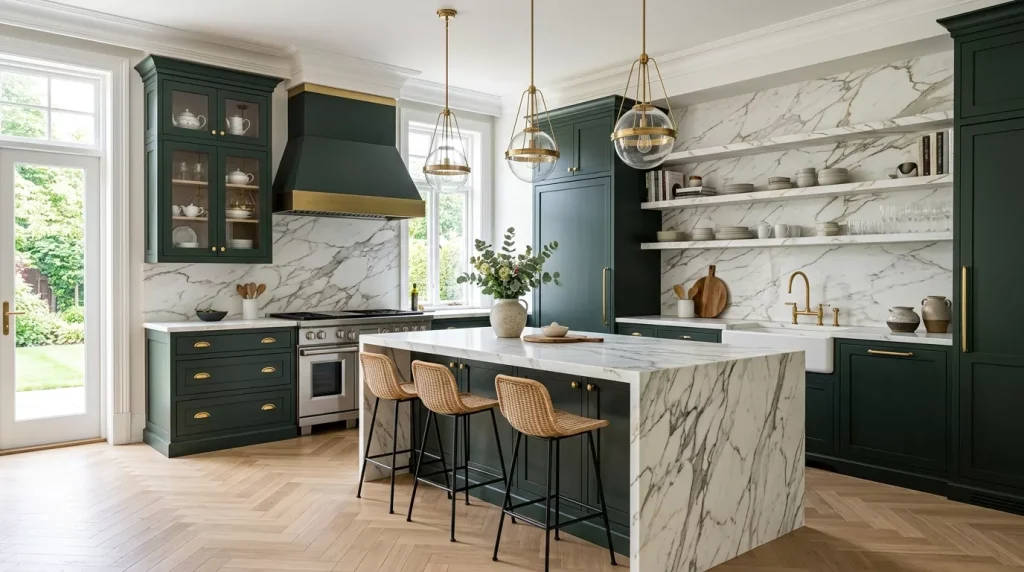 dark green kitchen with marble 202607010007 6a4414484a505