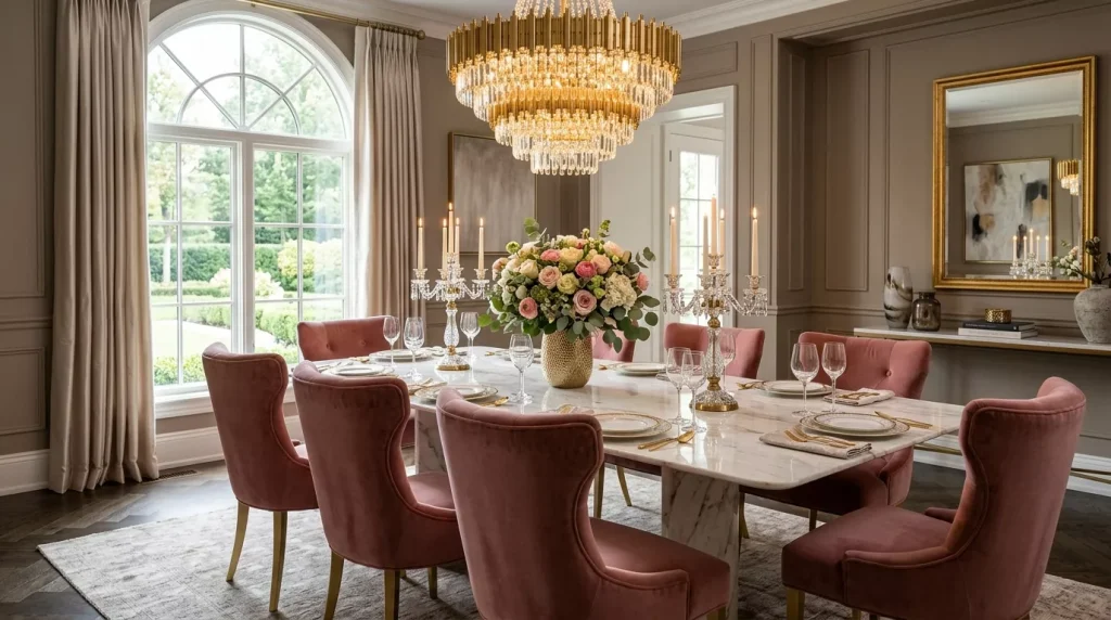Dusty Rose Home Decor Ideas to Elevate Every Room 3 dining room with dusty rose 202606162337 6a31984084e5d
