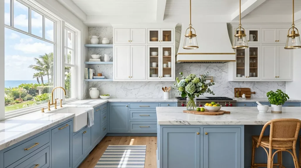 Two Tone Kitchen Cabinet Ideas: Fresh Inspiration 4 dusty blue white luxury kitchen 202606190038 6a3449a15a042
