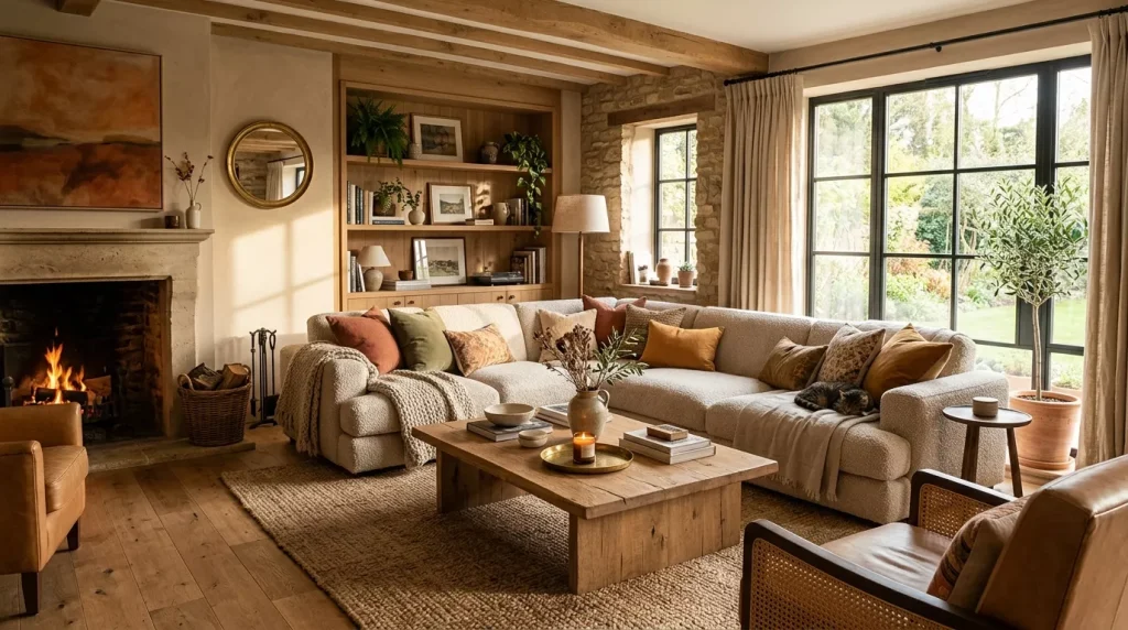 Warm Earthy Tones Living Room Ideas & Inspiration 4 family living room warm palette 202606181927 6a340081c28c3