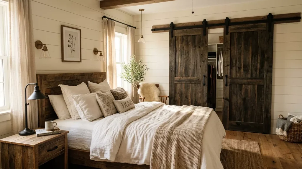 farmhouse bedroom with barn doors 202606031602 1 6a2009f41d285