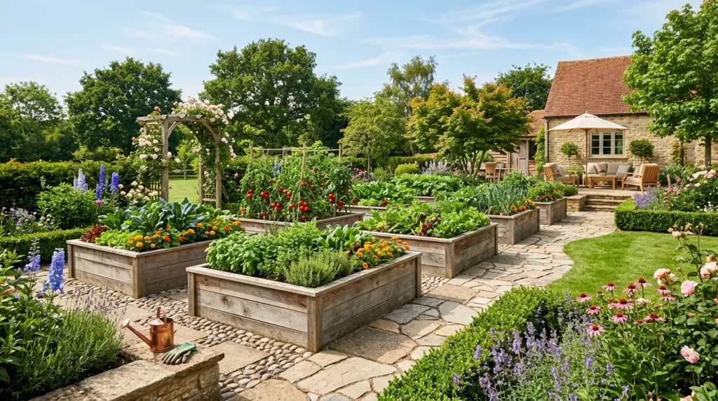 Raised Garden Bed Ideas for Every Yard & Budget 10 garden beds with stone walkways 202606180025 6a32f51a95342
