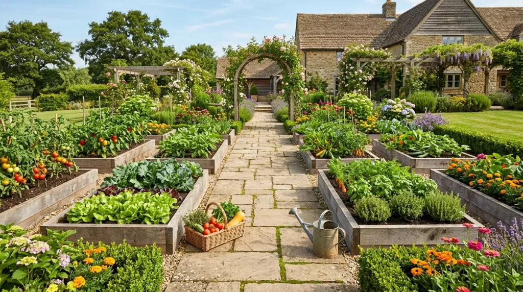 Raised Garden Bed Ideas for Every Yard & Budget 11 garden beds with stone walkways 202606180026 6a32f51994767