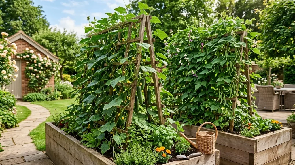 Raised Garden Bed Ideas for Every Yard & Budget 12 garden beds with trellises 202606180025 6a32f51942a65