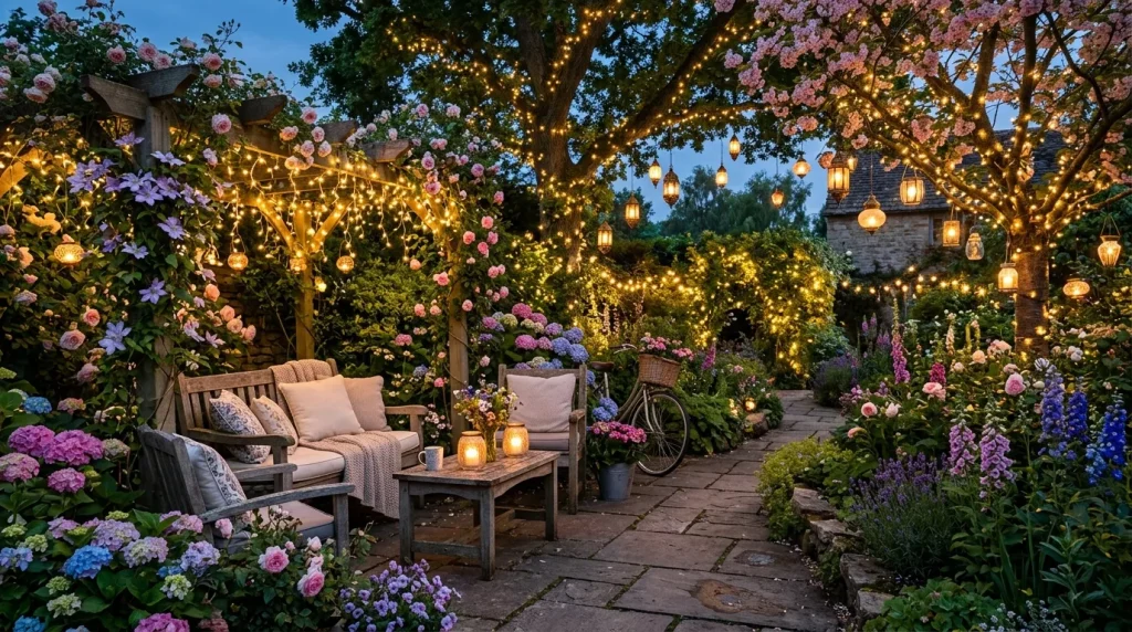 garden decorated with string lights 202606032013 6a2044e592969