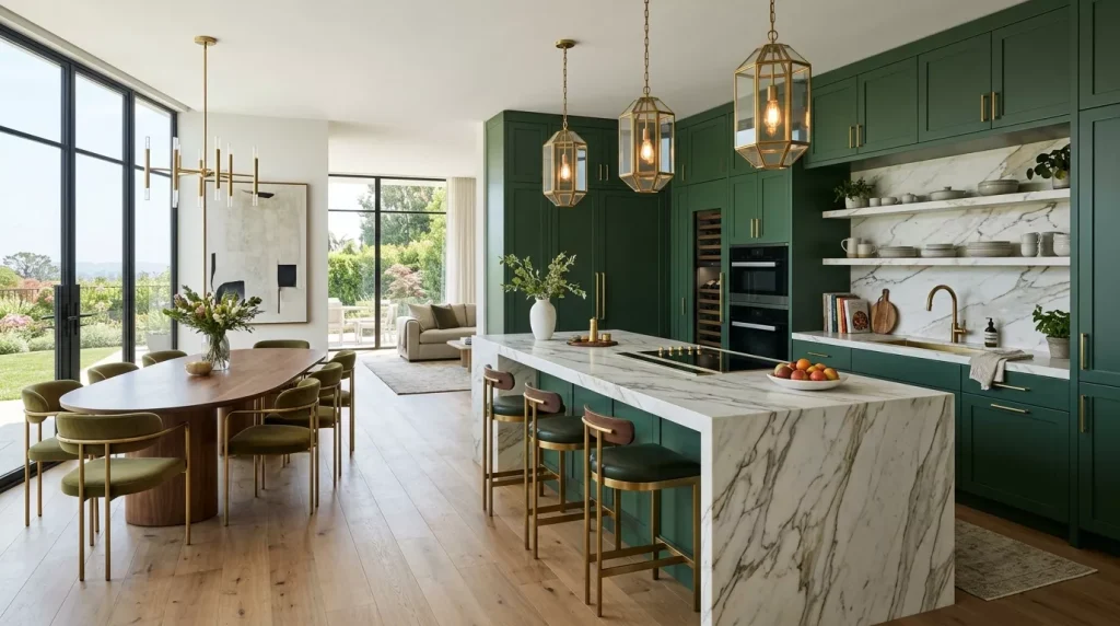 green cabinetry marble island wi 202607010007 6a44144d277d0