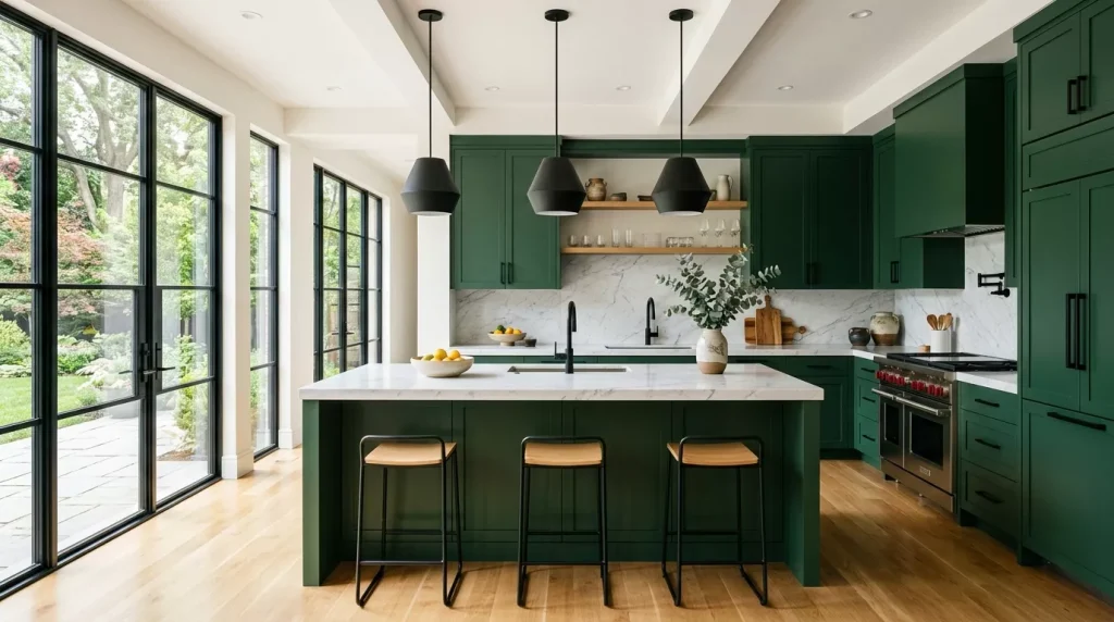 green cabinets with marble count 202607010007 6a44145059607
