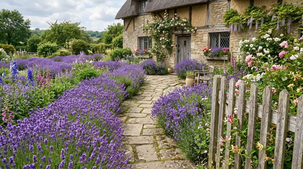 Cottage Garden Ideas to Transform Your Outdoor Space 9 lavender cottage garden stone pa 202606132327 6a2da161d5d85