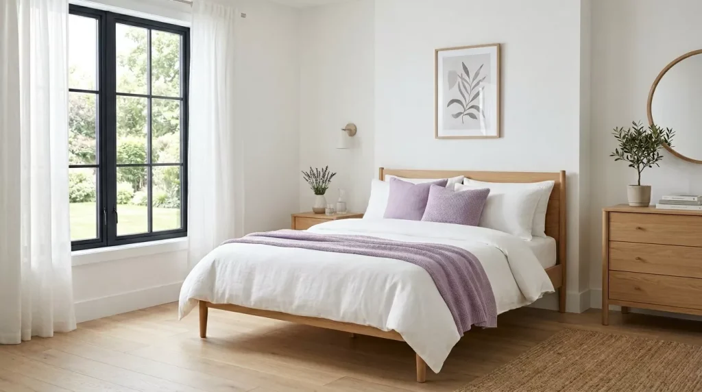 Lavender Bedroom Decor Ideas for a Calming Retreat 12 lavender white bedroom scandinav 202606200010 6a35966181d12