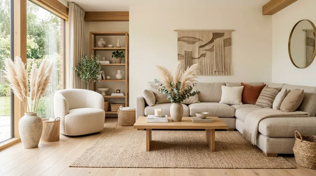 Warm Earthy Tones Living Room Ideas & Inspiration 7 living room with neutral textures 202606181928 6a34007f099d7
