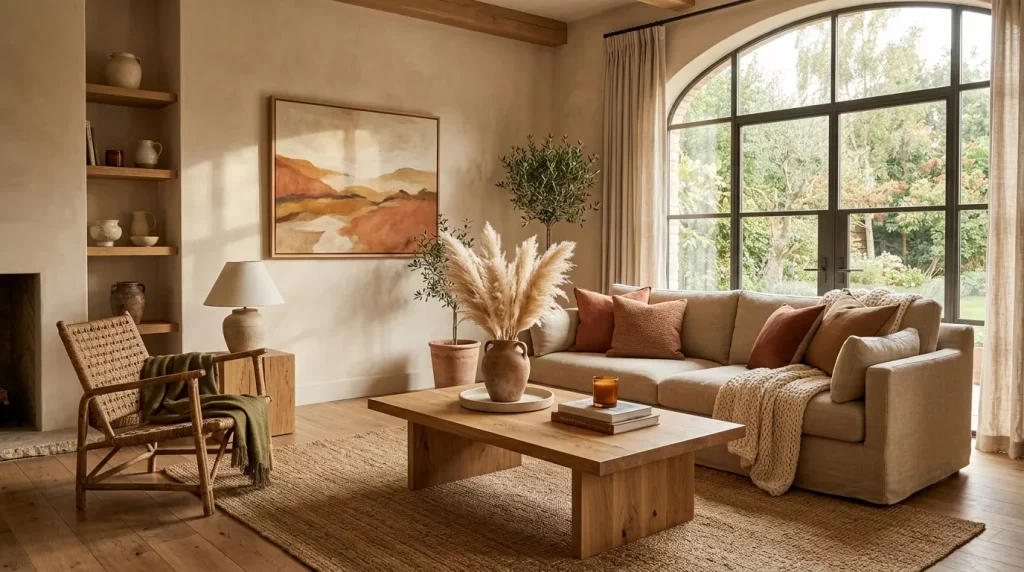 Warm Earthy Tones Living Room Ideas & Inspiration 9 living room with sofa and 202606181927 6a34007d69501