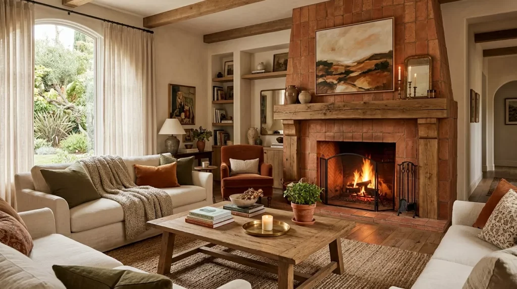 Terracotta Living Room Ideas: Cozy & Stylish Decor 4 living room with terracotta fire 202606141740 6a2ea19948759
