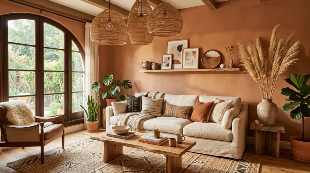 Terracotta Living Room Ideas: Cozy & Stylish Decor 5 living room with terracotta walls 202606141739 6a2ea198f1af9