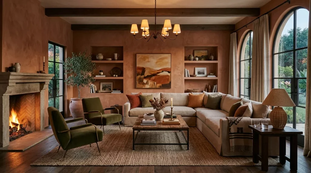 Terracotta Living Room Ideas: Cozy & Stylish Decor 8 living room with terracotta walls 202606141741 6a2ea1979dfd5