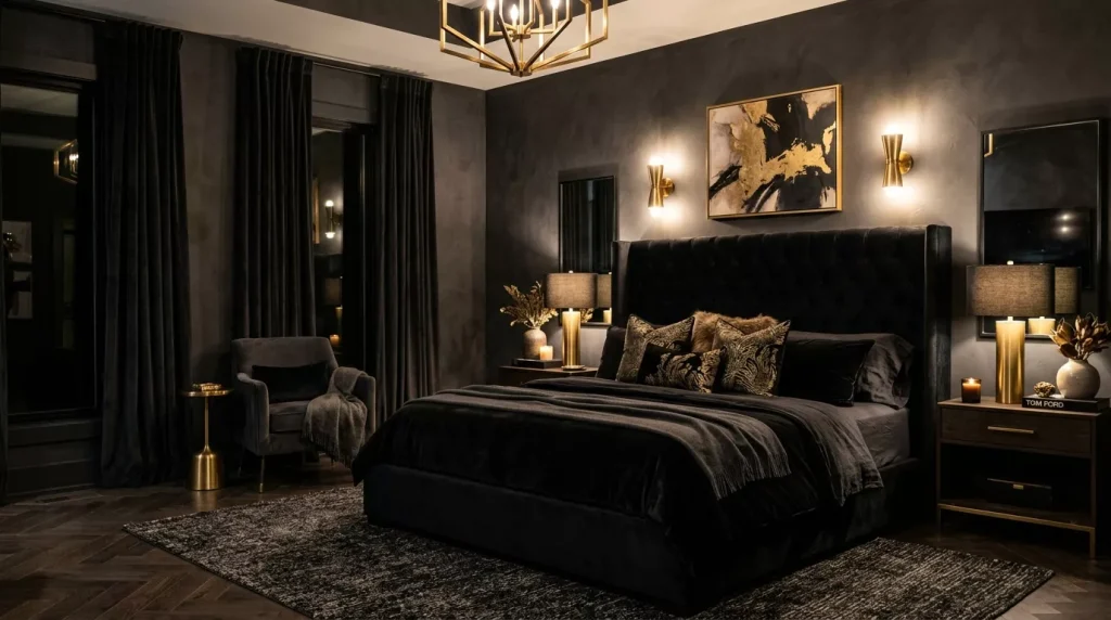 luxury bedroom dark charcoal walls 202606051612 6a22af687aa31