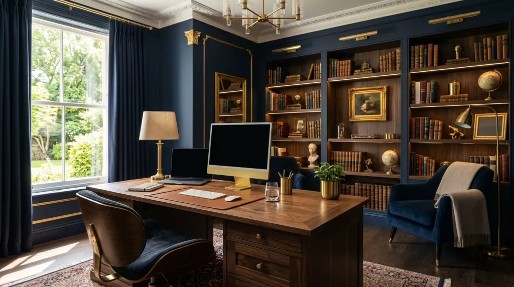 Navy Blue Home Decor Ideas: Bold & Elegant 15 luxury home office design 202606141803 6a2ea70dedbd8