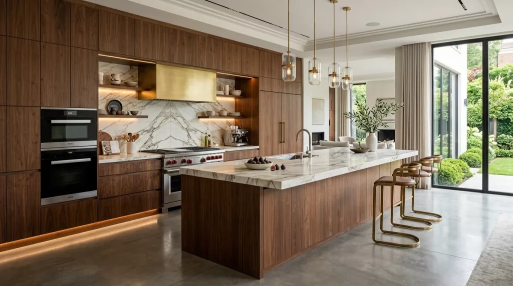 Flat Front Cabinet Ideas for a Modern Kitchen 6 luxury kitchen with walnut cabinets 202606282324 6a41671cb921c