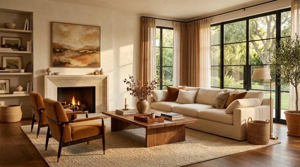Caramel & Cream Home Decor Ideas for Every Room 13 luxury living room warm color 202606181933 6a34020461a46
