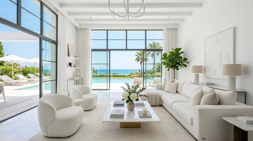 All-White Living Room Ideas: Design Tips & Inspiration 12 luxury villa all white living room 202606121443 6a2bd4f97cef4