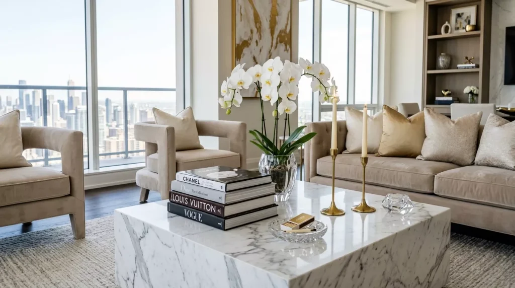 Coffee Table Styling Ideas for Your Living Room 13 marble coffee table luxury books 202606272213 6a4004ef8c4e7