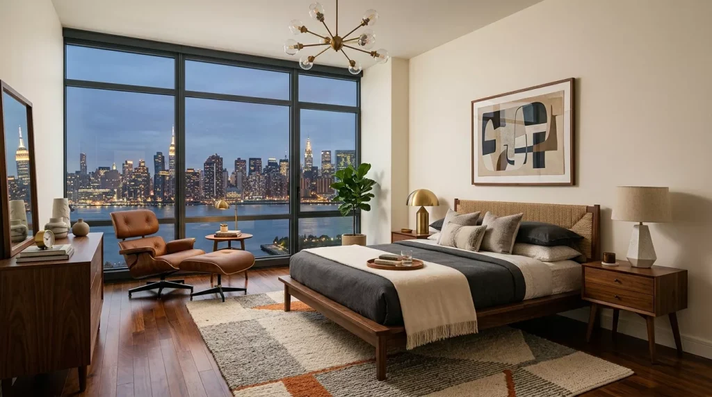 Mid-Century Modern Bedroom Ideas to Transform Your Spacee 16 mid century modern apartment bed 202606091551 6a27f075c3723