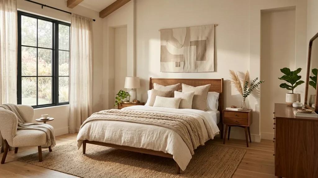 Mid-Century Modern Bedroom Ideas to Transform Your Spacee 7 mid century modern bedroom beige 202606091551 6a27f074860b8