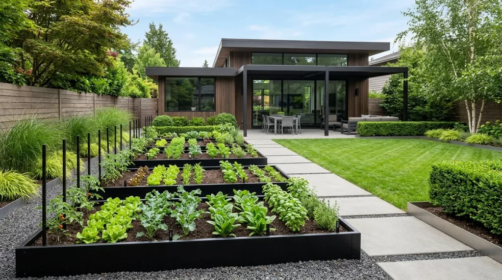 Raised Garden Bed Ideas for Every Yard & Budget 1 minimalist backyard raised garde 202606180026 6a32f521bdb9b
