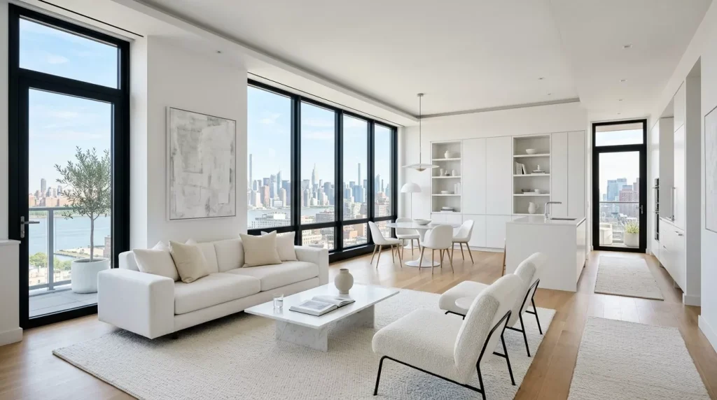 All White Home Decor Ideas: Style Every Room Right 4 minimalist white apartment interior 202606121507 6a2bdaebbb49b